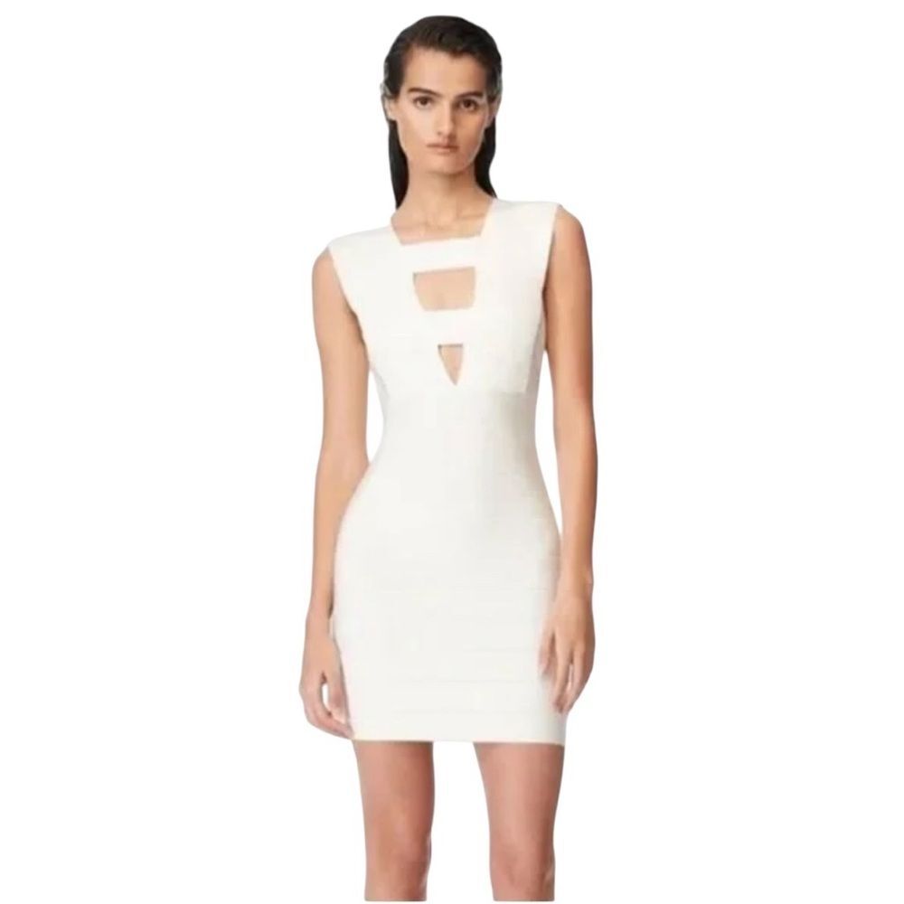 Herve Leger Strappy Icon Dress with Deep V Size XXS NWT